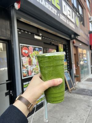 Super delicious green smoothie $9  at Brooklyn Nature Deli in Brooklyn
