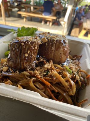 Eggplant Mignon with Tamarind Glaze & Vegie Pan Thai at saVor in San Juan