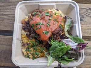 Piñon risotto at saVor in San Juan