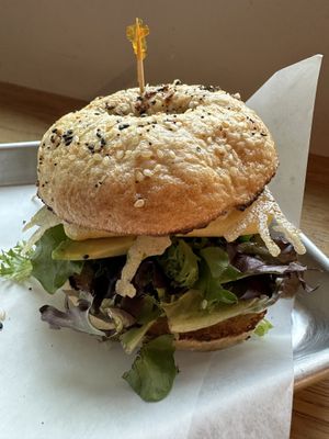 Vegan everything bagel sandwich  at LuluBelle's Coffee House and Bakery in Running Springs