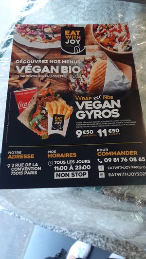 Photo vegan gyros at Eat With Joy in Paris