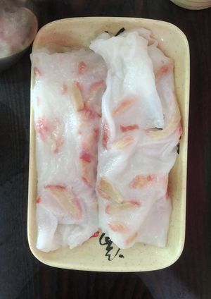 Chiong fun (rice noodle roll filled with vegan pork) at Vegsu in Panama City