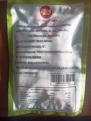 Gluten Asado (Es el mismo del puerco asado vegano) - Ingredientes at Vegsu in Panama City