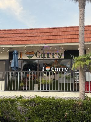 Front of restaurant from parking lot  at I Love Curry in Naples