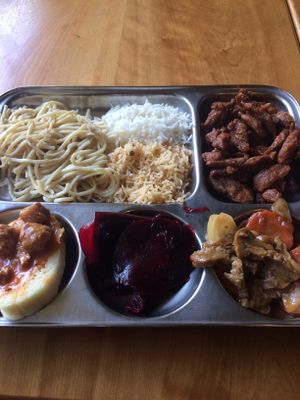 Today they even had bread dumpling, great!  at Dhaba Beas - Vladislavova in Prague