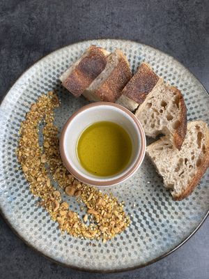 Sourdough and dukkah. October 2021 at The Dam in Denmark