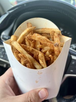 Hot fries  at Moonburger in Kingston