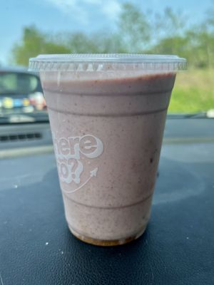 Strawberry shortcake shake (were out of whipped cream)  at Moonburger in Kingston