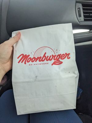 Moon burger bag at Moonburger in Kingston