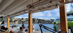 The view from the outdoor seating at Faro Gastrobar in Mallorca