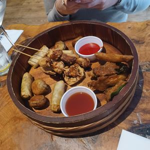 Mixed vegan starter at Little Tokyo in Leeds