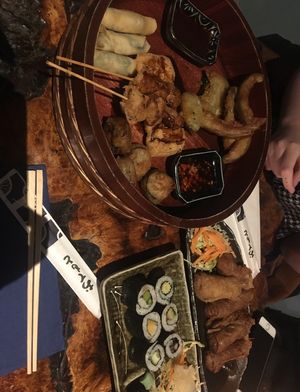 Mixed Plate and a variety of options   at Little Tokyo in Leeds