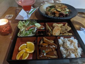 Vegan "duck" bento at Little Tokyo in Leeds