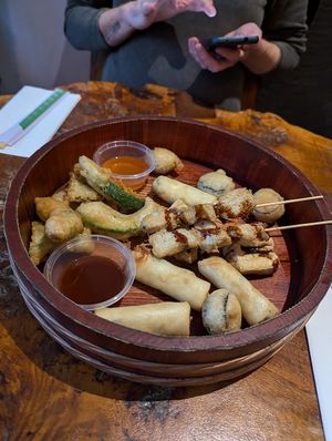 Vegan starters selection at Little Tokyo in Leeds