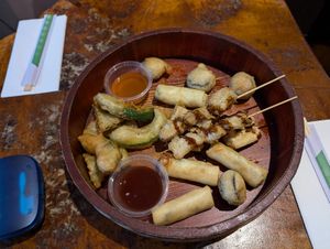 Vegan starters selection at Little Tokyo in Leeds