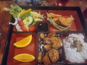 Chicken bento box at Little Tokyo in Leeds