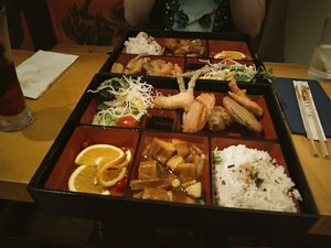 Vegan mock duck bento and tofu bento at Little Tokyo in Leeds
