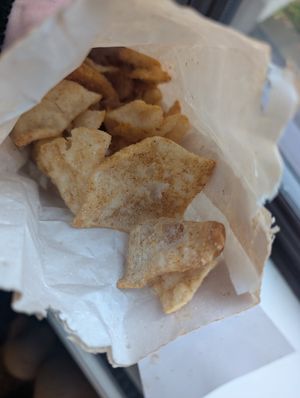 Wonton crisps at Fen Noodles in East London