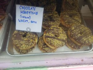 Chocolate honeycomb donuts at Doe Bakehouse - City Centre in York