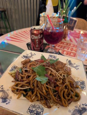 Mock chicken Chow mein at Michael Wan's Wok Inn in Blackpool