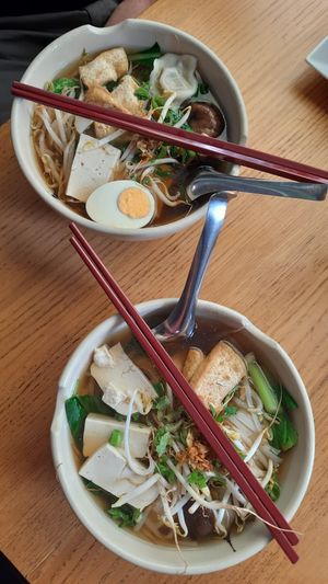 Vegan and vegetarian Reisnudelen (rice nuddles) at Chada Thai - Thai Nuddelsuppe in Freiburg