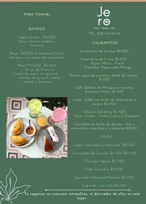 Menú 1 at Jero Café in Sogamoso