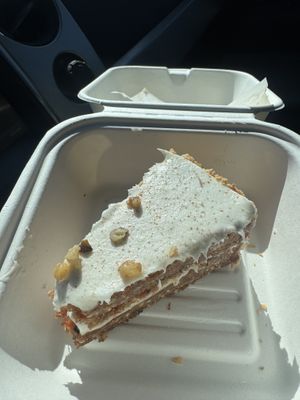 Carrot cake (GF)… couldn’t resist the bite before the picture… was worth every calorie   at For Goodness Bake in Calgary