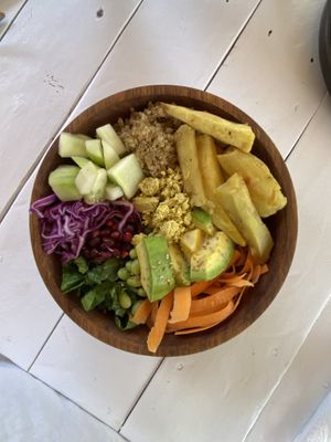 Vegan salad with peanut dressing  at Green Bean in Kampala