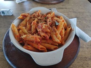 Pasta with dried tomato and herb sauce (€12.90) at Peter Café Sport in Faial