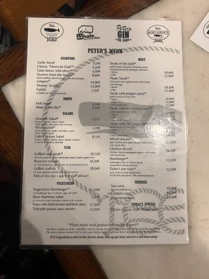 Menu August 2023  at Peter Café Sport in Faial
