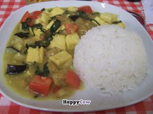 Tofu Curry, Vegan City Fast Food at Vegan City - Husitska in Prague