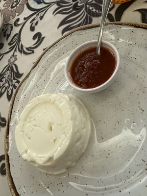Goats Cheese and Jam  at Caldeiras & Vulcoes in Sao Miguel