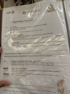 Vegetarian and Vegan Options  at Caldeiras & Vulcoes in Sao Miguel
