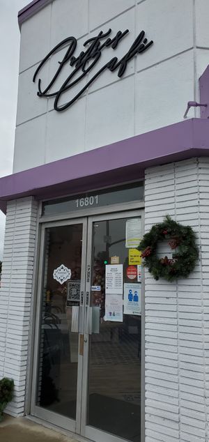 On corner at Postres Cafe in Bellflower