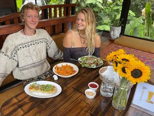 Good times with Kapi Kapi salad, yam fries with chipotle veganaise, and avocado toast. at Kapi Kapi Chirripo in San Isidro Del General