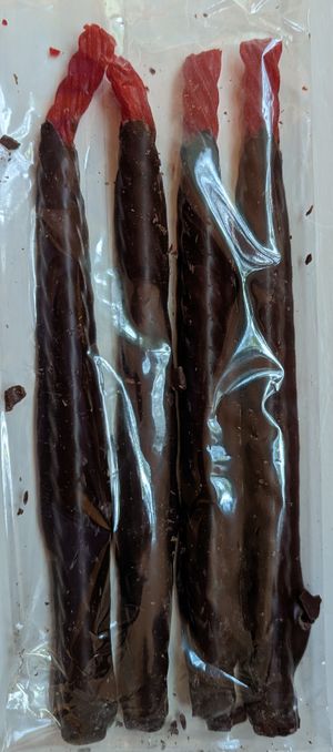 chocolate-covered licorice at Chomp Chocolate in Salem