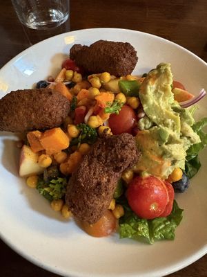 Buddha bowl with extra falafell  at Wicklow Heather in Laragh