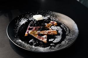 Blueberry waffles at Noble Perth in Subiaco