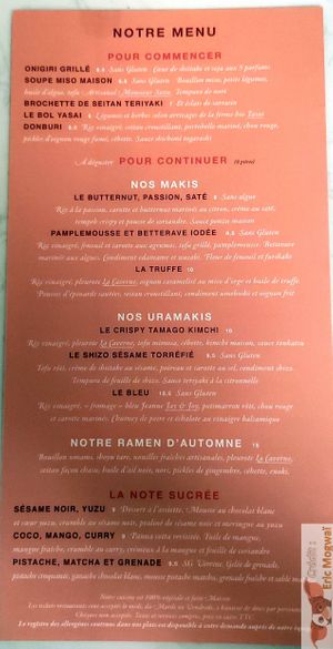 Menu at brEAThe Restaurant | Sushi végétal à Paris in Paris