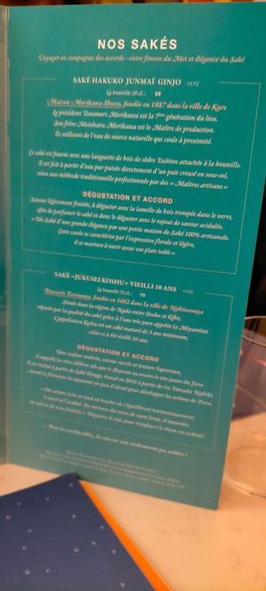 Carte at brEAThe Restaurant | Sushi végétal à Paris in Paris