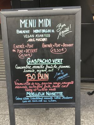 Weekly menu 08/02  at brEAThe Restaurant | Sushi végétal à Paris in Paris