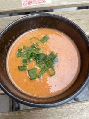 Gazpacho (tomato and miso)  at brEAThe Restaurant | Sushi végétal à Paris in Paris