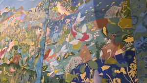 Beautiful wall decoration at brEAThe Restaurant | Sushi végétal à Paris in Paris