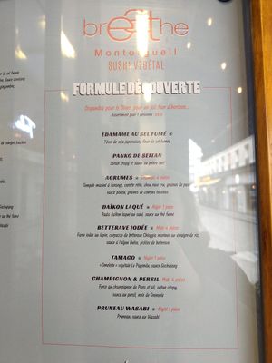 Tasting menu at brEAThe Restaurant | Sushi végétal à Paris in Paris