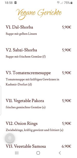 Online Karte at Amber in Munich