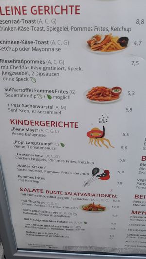 The menu - vegan dishes marked with a green leaf at Zum Englischen Reiter in Vienna