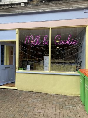 Outside the shop - love the decor!  at Milk & Cookie in Margate