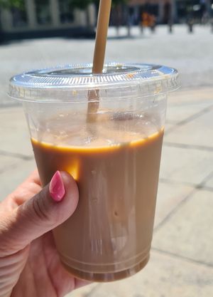 Ice latte at Broder Jakobs Stenugnsbageri in Lund