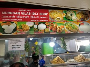 Stall front at Murugan Vilas Idly Shop in West Singapore