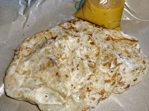 Prata kosong takeaway at Murugan Vilas Idly Shop in West Singapore